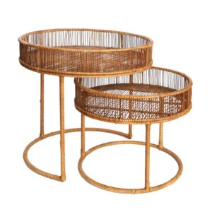 Tables d'appoint rondes Lombok Lodge Naturel Lot de 2