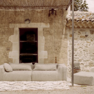 Pouf repose-pieds en lin grosse trame Slow Pouf Naturel, vue 2
