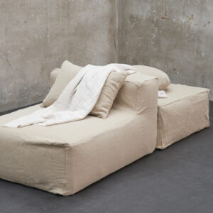 Chauffeuse en velours peluche Slow Solo Vieux rose, vue 2