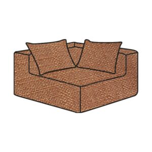 Module d'angle en lin et coton Slow Coin Terracotta