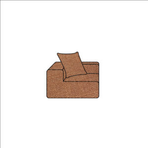 Module d'angle en lin et coton Urban Coin Terracotta