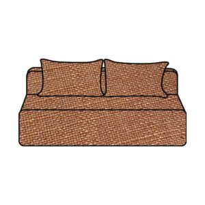 Canapé 3 places sans accoudoirs en lin et coton Slow Geek Terracotta