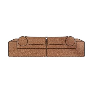 Canapé 4 places en lin et coton Slow Family Terracotta