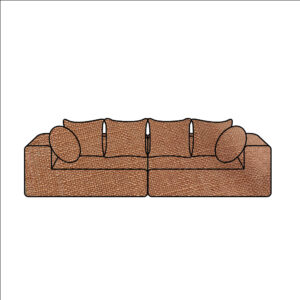 Canapé 4 places en lin et coton Urban Family Terracotta