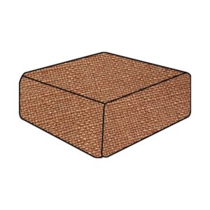 Pouf repose-pieds en lin et coton Slow Pouf Terracotta