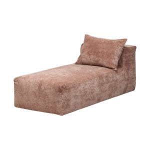 Méridienne en velours peluche Slow Chill Vieux rose