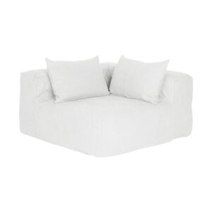 Module d'angle en lin lavé Slow Coin Blanc