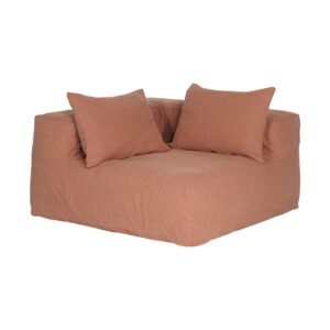 Module d'angle en lin lavé Slow Coin Cognac