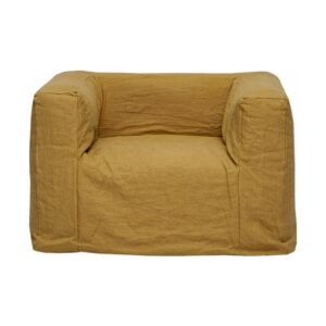 Fauteuil en lin lavé Slow Cub Butternut