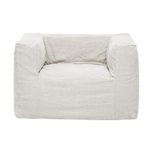 Fauteuil en lin lavé Slow Cub Chalk