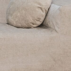 Module d'angle en velours chenille Slow Coin Amande, vue 2