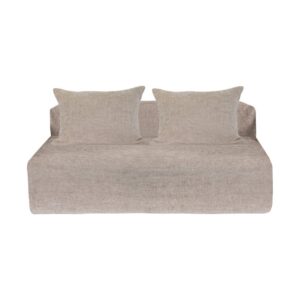 Canapé 3 places sans accoudoirs en velours chenille Slow Geek Amande