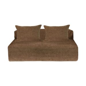Canapé 3 places sans accoudoirs en velours chenille Slow Geek Noisette