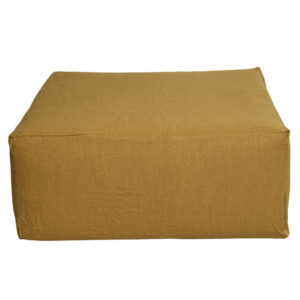 Pouf repose-pieds en lin lavé Slow Pouf Butternut, vue 2