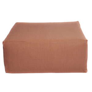 Pouf repose-pieds en lin lavé Slow Pouf Cognac, vue 2