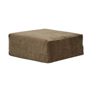 Pouf repose-pieds en velours côtelé Slow Pouf Sépia