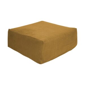Pouf repose-pieds en lin lavé Slow Pouf Butternut