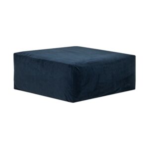 Pouf repose-pieds en velours royal Slow Pouf Pétrole
