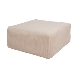 Pouf repose-pieds en velours côtelé Slow Pouf Ivory