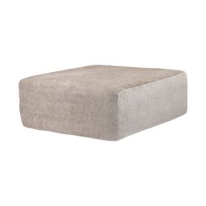 Pouf repose-pieds en velours chenille Slow Pouf Amande