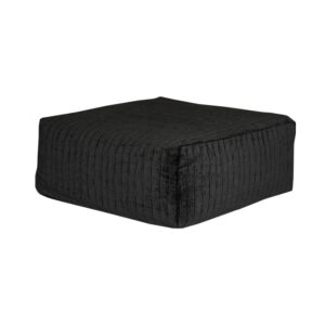 Pouf repose-pieds en velours froissé Slow Pouf Anthracite