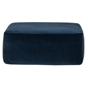 Pouf repose-pieds en velours royal Slow Pouf Pétrole, vue 2