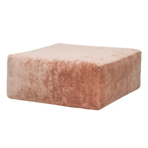 Pouf repose-pieds en velours peluche Slow Pouf Vieux rose, vue 2