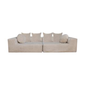 Canapé 4 places en velours chenille Urban Family Amande