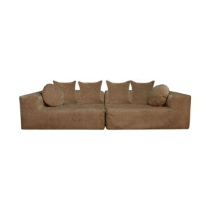 Canapé 4 places en velours chenille Urban Family Noisette