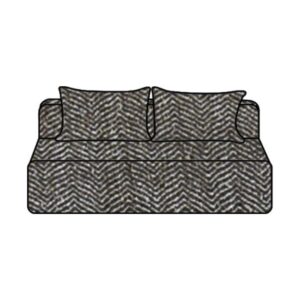 Canapé 3 places sans accoudoirs en chevron Slow Geek Noir