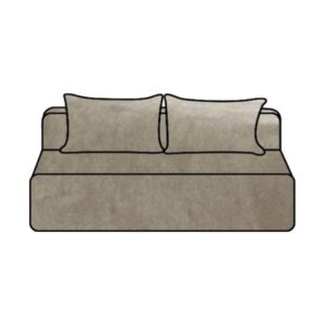 Canapé 3 places sans accoudoirs en velours lisse Slow Geek Wolf