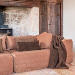 Canapé 4 places en jacquard Slow Family Cognac, vue 2