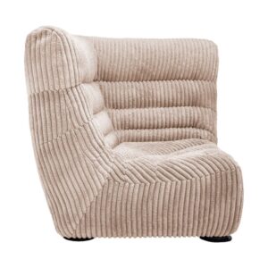Module d'angle en velours boudoir Divan Closed Oyster