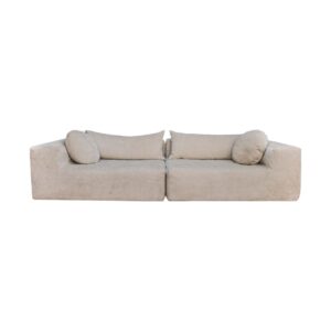 Canapé 4 places en velours chenille Slow Family Amande