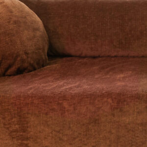 Pouf repose-pieds en velours façonné Slow Pouf Cuivre, vue 2
