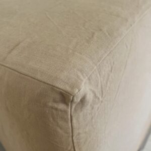 Pouf repose-pieds en lin lavé Slow Pouf Naturel, vue 2