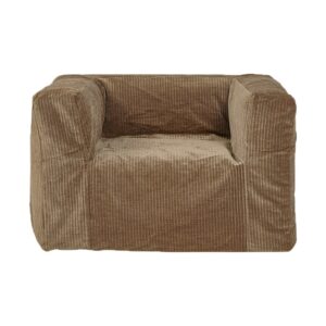Fauteuil en velours côtelé Slow Cub Sépia