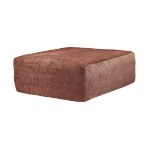 Pouf repose-pieds en velours chenille Slow Pouf Rosebud