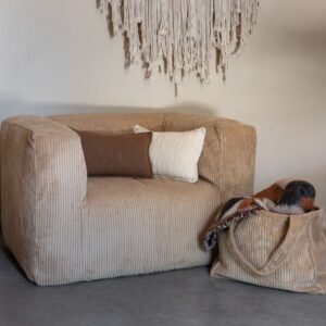 Fauteuil en velours côtelé Slow Cub Sand